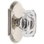 Grandeur Arc Solid Brass Non-Turning Two-Sided Dummy Set with Baguette Clear Crystal Knob Polished Nickel