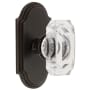 Grandeur Arc Solid Brass Non-Turning Two-Sided Dummy Set with Baguette Clear Crystal Knob Timeless Bronze