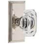 Grandeur Carre Solid Brass Privacy Set with Baguette Clear Crystal Knob and 2-3/4" Backset Polished Nickel