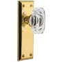 Grandeur Fifth Avenue Solid Brass Privacy Set with Baguette Clear Crystal Knob and 2-3/4" Backset Polished Brass