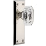 Grandeur Fifth Avenue Solid Brass Privacy Set with Baguette Clear Crystal Knob and 2-3/4" Backset Polished Nickel