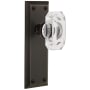 Grandeur Fifth Avenue Solid Brass Privacy Set with Baguette Clear Crystal Knob and 2-3/4" Backset Timeless Bronze