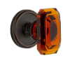 Grandeur Georgetown Solid Brass Privacy Set with Baguette Amber Crystal Knob and 2-3/4" Backset Timeless Bronze