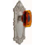 Grandeur Grande Victorian Solid Brass Privacy Set with Baguette Amber Crystal Knob and 2-3/8" Backset Satin Nickel