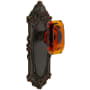 Grandeur Grande Victorian Solid Brass Privacy Set with Baguette Amber Crystal Knob and 2-3/8" Backset Timeless Bronze