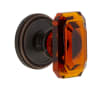 Grandeur Soleil Solid Brass Privacy Set with Baguette Amber Crystal Knob and 2-3/4" Backset Timeless Bronze
