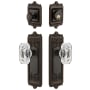 Grandeur Windsor Solid Brass Single Cylinder Keyed Entry Knobset and Deadbolt Combo Pack with Baguette Clear Crystal Knob and 2-3/4" Backset Timeless Bronze