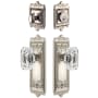 Grandeur Windsor Solid Brass Single Cylinder Keyed Entry Knobset and Deadbolt Combo Pack with Baguette Clear Crystal Knob and 2-3/4" Backset Polished Nickel