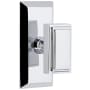 Grandeur Carre Solid Brass Privacy Door Knob Set with Fifth Avenue Short Trim from the Concealed Screw Collection - 2-3/8" Backset Bright Chrome