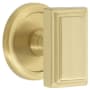 Grandeur Carre Solid Brass Non-Turning One-Sided Dummy Door Knob with Circulaire Trim from the Concealed Screw Collection Satin Brass
