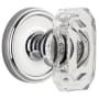 Grandeur Baguette Crystal Solid Brass Non-Turning One-Sided Dummy Door Knob with Georgetown Trim from the Concealed Screw Collection Bright Chrome