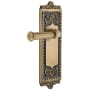 Grandeur Windsor Solid Brass Rose Left Handed Single Dummy Door Lever with Georgetown Lever Vintage Brass