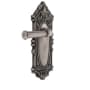 Grandeur Georgetown Solid Brass Left Handed Privacy Door Lever Set with Arch Rose from the Grande Victorian Collection Antique Pewter