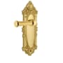 Grandeur Georgetown Solid Brass Left Handed Privacy Door Lever Set with Arch Rose from the Grande Victorian Collection Polished Brass