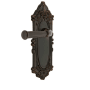 Grandeur Georgetown Solid Brass Left Handed Privacy Door Lever Set with Arch Rose from the Grande Victorian Collection Timeless Bronze