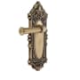 Grandeur Georgetown Solid Brass Left Handed Privacy Door Lever Set with Arch Rose from the Grande Victorian Collection Vintage Brass