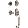 Grandeur Georgetown Solid Brass Rose Keyed Entry Single Cylinder Sectional "C" Grip Handleset with Georgetown Lever and 2-3/4" Backset Antique Pewter