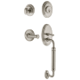 Grandeur Georgetown Solid Brass Rose Keyed Entry Single Cylinder Sectional "C" Grip Handleset with Georgetown Lever and 2-3/4" Backset Satin Nickel