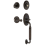 Grandeur Georgetown Solid Brass Rose Keyed Entry Single Cylinder Sectional "C" Grip Handleset with Georgetown Lever and 2-3/4" Backset Timeless Bronze
