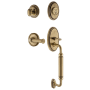 Grandeur Georgetown Solid Brass Rose Keyed Entry Single Cylinder Sectional "C" Grip Handleset with Georgetown Lever and 2-3/4" Backset Vintage Brass