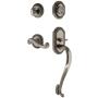 Grandeur Newport Solid Brass Rose Left Handed Keyed Entry Single Cylinder Sectional "S" Grip Handleset with Newport Lever and 2-3/8" Backset Antique Pewter