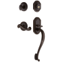 Grandeur Newport Solid Brass Rose Left Handed Keyed Entry Single Cylinder Sectional "S" Grip Handleset with Newport Lever and 2-3/8" Backset Timeless Bronze