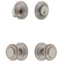 Grandeur Circulaire Solid Brass Single Cylinder Keyed Entry Knobset and Deadbolt Combo Pack with Circulaire Knob and 2-3/8" Backset Satin Nickel
