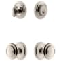 Grandeur Circulaire Solid Brass Single Cylinder Keyed Entry Knobset and Deadbolt Combo Pack with Circulaire Knob and 2-3/8" Backset Polished Nickel