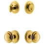 Grandeur Circulaire Solid Brass Single Cylinder Keyed Entry Knobset and Deadbolt Combo Pack with Circulaire Knob and 2-3/8" Backset Lifetime Brass