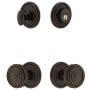 Grandeur Soleil Solid Brass Single Cylinder Keyed Entry Knobset and Deadbolt Combo Pack with Soleil Knob and 2-3/8" Backset Timeless Bronze