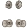 Grandeur Soleil Solid Brass Single Cylinder Keyed Entry Knobset and Deadbolt Combo Pack with Soleil Knob and 2-3/8" Backset Satin Nickel