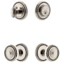 Grandeur Soleil Solid Brass Single Cylinder Keyed Entry Knobset and Deadbolt Combo Pack with Soleil Knob and 2-3/8" Backset Polished Nickel