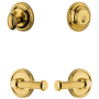 Grandeur Georgetown Solid Brass Right Handed Single Cylinder Keyed Entry Leverset and Deadbolt Combo Pack with Georgetown Lever and 2-3/8" Backset Lifetime Brass