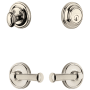 Grandeur Georgetown Solid Brass Right Handed Single Cylinder Keyed Entry Leverset and Deadbolt Combo Pack with Georgetown Lever and 2-3/8" Backset Polished Nickel
