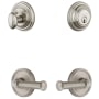 Grandeur Georgetown Solid Brass Right Handed Single Cylinder Keyed Entry Leverset and Deadbolt Combo Pack with Georgetown Lever and 2-3/8" Backset Satin Nickel