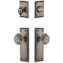 Grandeur Fifth Avenue Solid Brass Single Cylinder Keyed Entry Knobset and Deadbolt Combo Pack with Circulaire Knob and 2-3/8" Backset Antique Pewter