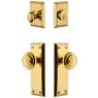 Grandeur Fifth Avenue Solid Brass Single Cylinder Keyed Entry Knobset and Deadbolt Combo Pack with Circulaire Knob and 2-3/8" Backset Lifetime Brass