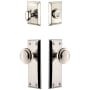 Grandeur Fifth Avenue Solid Brass Single Cylinder Keyed Entry Knobset and Deadbolt Combo Pack with Circulaire Knob and 2-3/8" Backset Polished Nickel