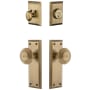 Grandeur Fifth Avenue Solid Brass Single Cylinder Keyed Entry Knobset and Deadbolt Combo Pack with Circulaire Knob and 2-3/8" Backset Timeless Bronze