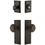 Grandeur Fifth Avenue Solid Brass Single Cylinder Keyed Entry Knobset and Deadbolt Combo Pack with Circulaire Knob and 2-3/8" Backset Vintage Brass