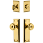 Grandeur Fifth Avenue Solid Brass Single Cylinder Keyed Entry Knobset and Deadbolt Combo Pack with Bouton Knob and 2-3/4" Backset Lifetime Brass
