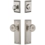 Grandeur Fifth Avenue Solid Brass Single Cylinder Keyed Entry Knobset and Deadbolt Combo Pack with Bouton Knob and 2-3/4" Backset Satin Nickel