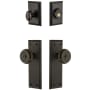 Grandeur Fifth Avenue Solid Brass Single Cylinder Keyed Entry Knobset and Deadbolt Combo Pack with Bouton Knob and 2-3/4" Backset Timeless Bronze
