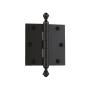 Grandeur 3.5 x 3.5 Inch Plain Bearing Square Corner Mortise Door Hinge with Acorn Finial - Single Hinge Timeless Bronze