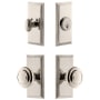 Grandeur Carre Solid Brass Single Cylinder Keyed Entry Knobset and Deadbolt Combo Pack with Circulaire Knob and 2-3/8" Backset Polished Nickel