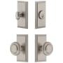 Grandeur Carre Solid Brass Single Cylinder Keyed Entry Knobset and Deadbolt Combo Pack with Circulaire Knob and 2-3/8" Backset Satin Nickel