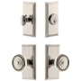 Grandeur Carre Solid Brass Single Cylinder Keyed Entry Knobset and Deadbolt Combo Pack with Soleil Knob and 2-3/4" Backset Polished Nickel