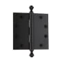 Grandeur 4.5 x 4.5 Inch Plain Bearing Square Corner Mortise Door Hinge with Acorn Finial - Single Hinge Timeless Bronze