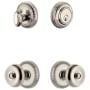 Grandeur Newport Solid Brass Single Cylinder Keyed Entry Knobset and Deadbolt Combo Pack with Bouton Knob and 2-3/4" Backset Polished Nickel