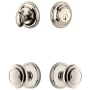 Grandeur Georgetown Solid Brass Single Cylinder Keyed Entry Knobset and Deadbolt Combo Pack with Circulaire Knob and 2-3/4" Backset Polished Nickel